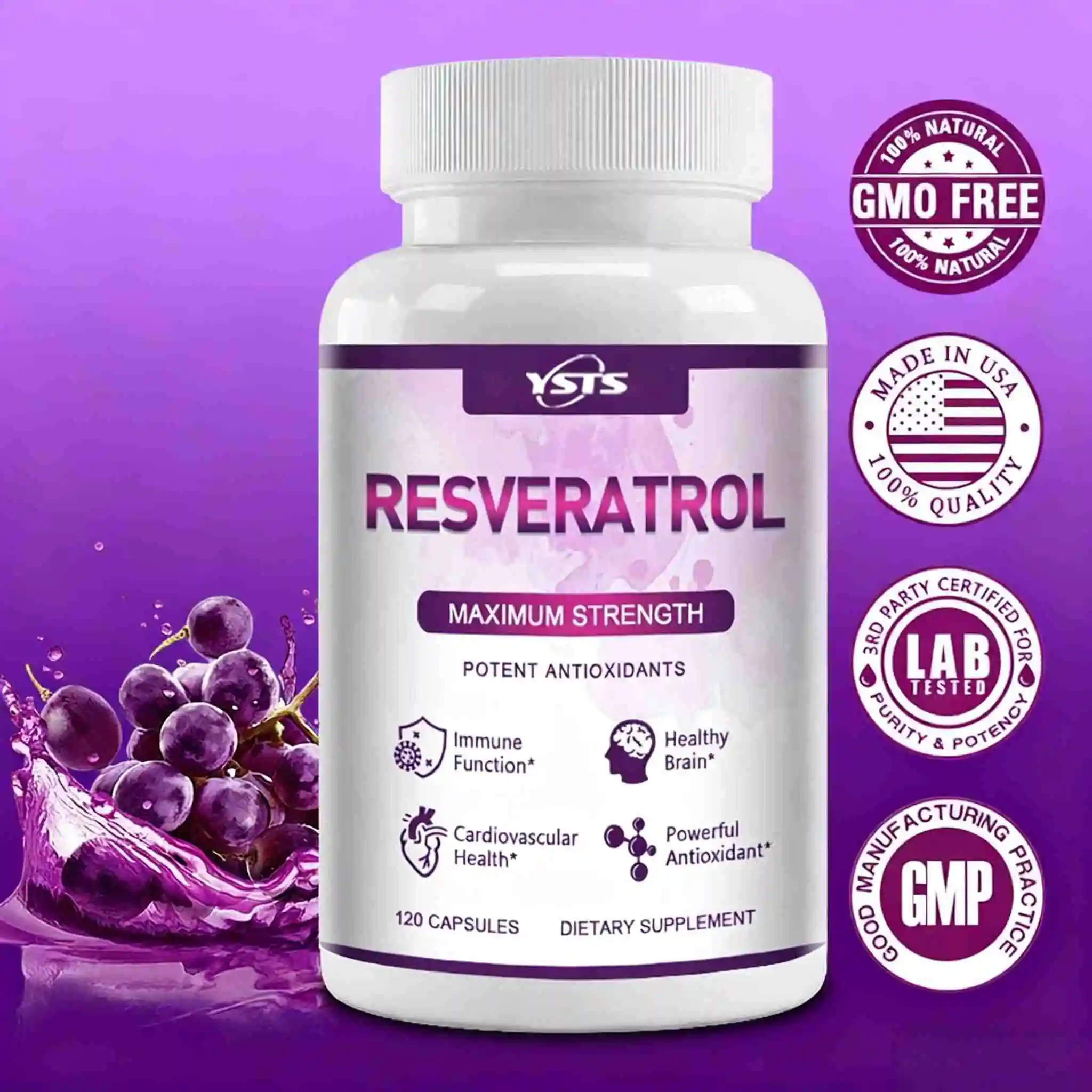 Resveratrol Capsule Anti Aging - Resveratrol-Kapseln – Unterstützt die Gehirn- und