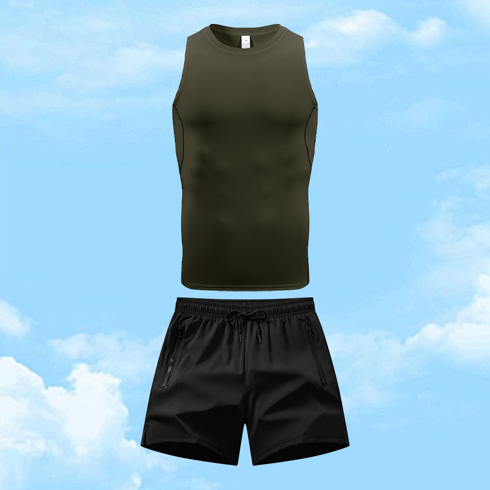 Fitness & Nutrition Lab - Herren Freizeit-Sportbekleidungsset Schnell Trocknende Weste und
