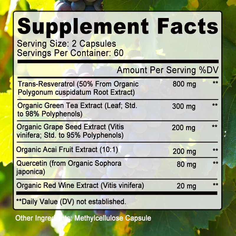 Resveratrol-Kapseln – Unterstü – Resveratrol Capsule Anti Aging Bewertung und Preis